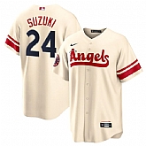 Angels 24 Kurt Suzuki Cream 2022 City Connect Cool Base Jersey Dzhi,baseball caps,new era cap wholesale,wholesale hats